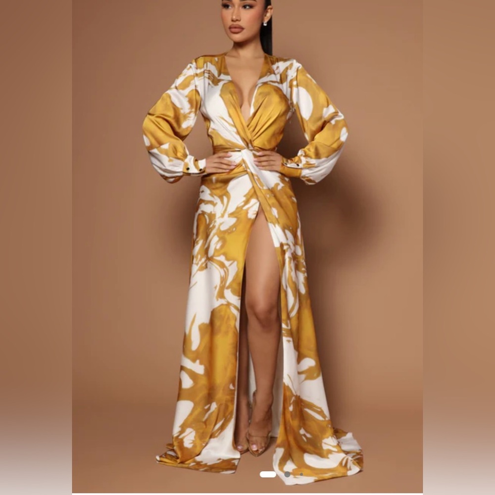 Gold and white long dress